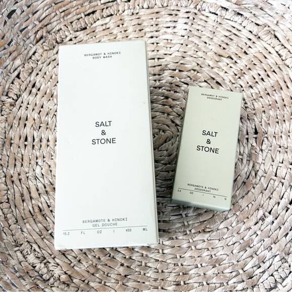 New Salt & Stone BUNDLE Bergamot & Hinoki Deodorant and Body Wash - Picture 2 of 2
